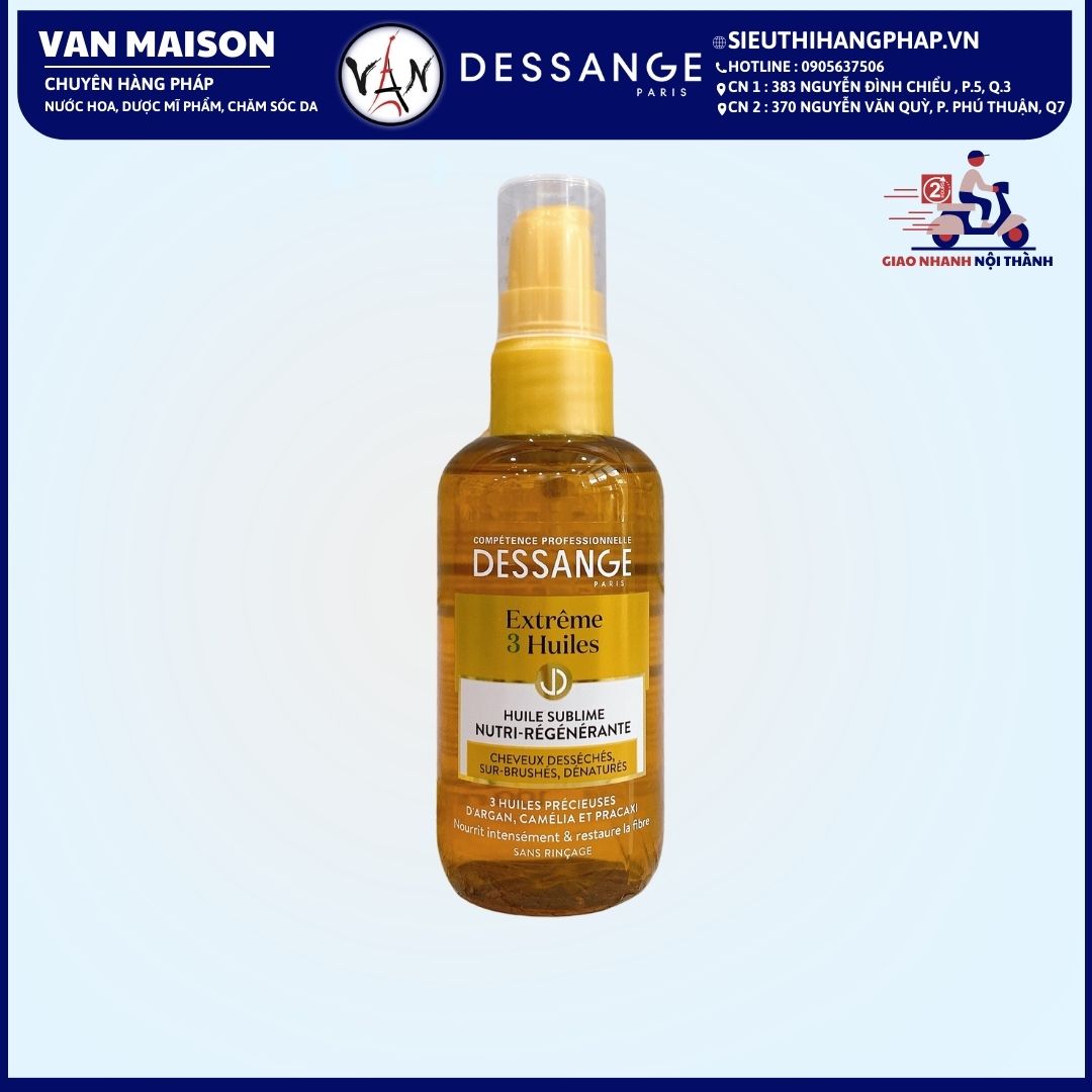 Serum dessange xịt dưỡng giúp nuôi dưỡng và phục hồi tóc sơ rối và hư tổn 100ml