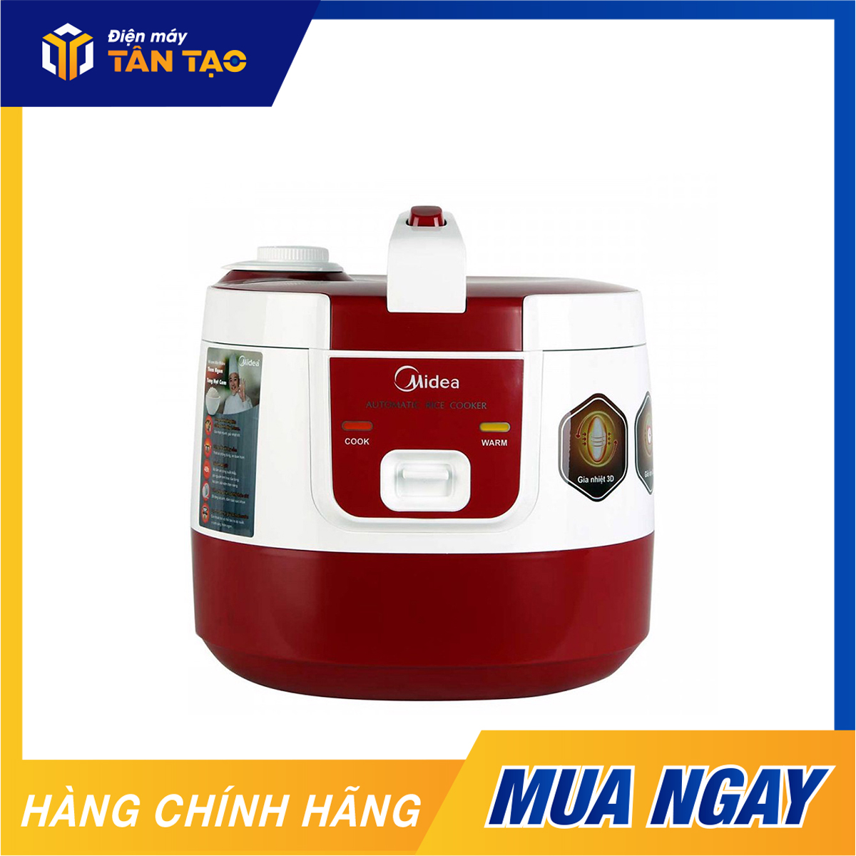 Nồi cơm điện nắp gài midea 2 lít mr-sm2061 - bảo hành 12 tháng