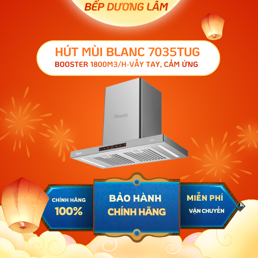 Hút mùi nhà bếp Blanc BA350TUG | Cảm ứng, cảm biến vẫy tay | Động cơ DC hút siêu khỏe | BH 2 năm