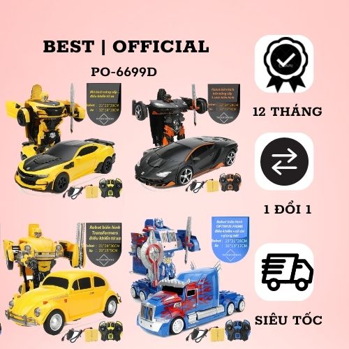 Robot biến hình oto điều khiển từ xa 6699d - 4 loại mô hình khác nhau - 3 kiểu biến hình đa dạng