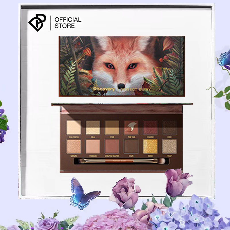 Vẻ đẹp tự nhiên Bảng Phấn Mắt Màu Nhũ Perfect Diary 12 Màu (Kèm Cọ Tuỳ Theo Bảng Mắt)