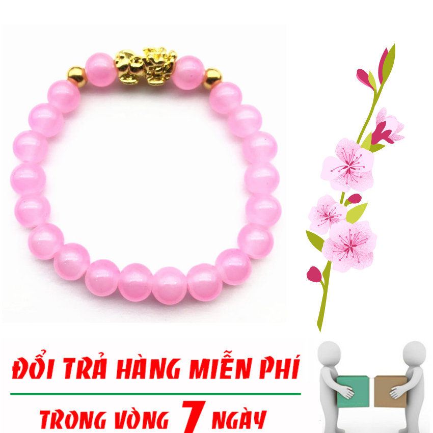 VÒNG TAY TỲ HƯU **ĐÁ MÃ NÃO** PHONG THUỶ CHIÊU TÀI LỘC CHO NỮ.  { TỲ HƯU VÀNG, ĐÁ MÃ NÃO, MÀU HỒNG NHẠT } .
