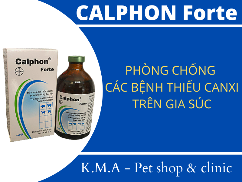 CALPHON  FORT CHAI 100ML CỦA BAYER - BỔ SUNG CANXI CHO CHÓ MÈO, GÀ ĐÁ GIA SÚC GIA CẦM