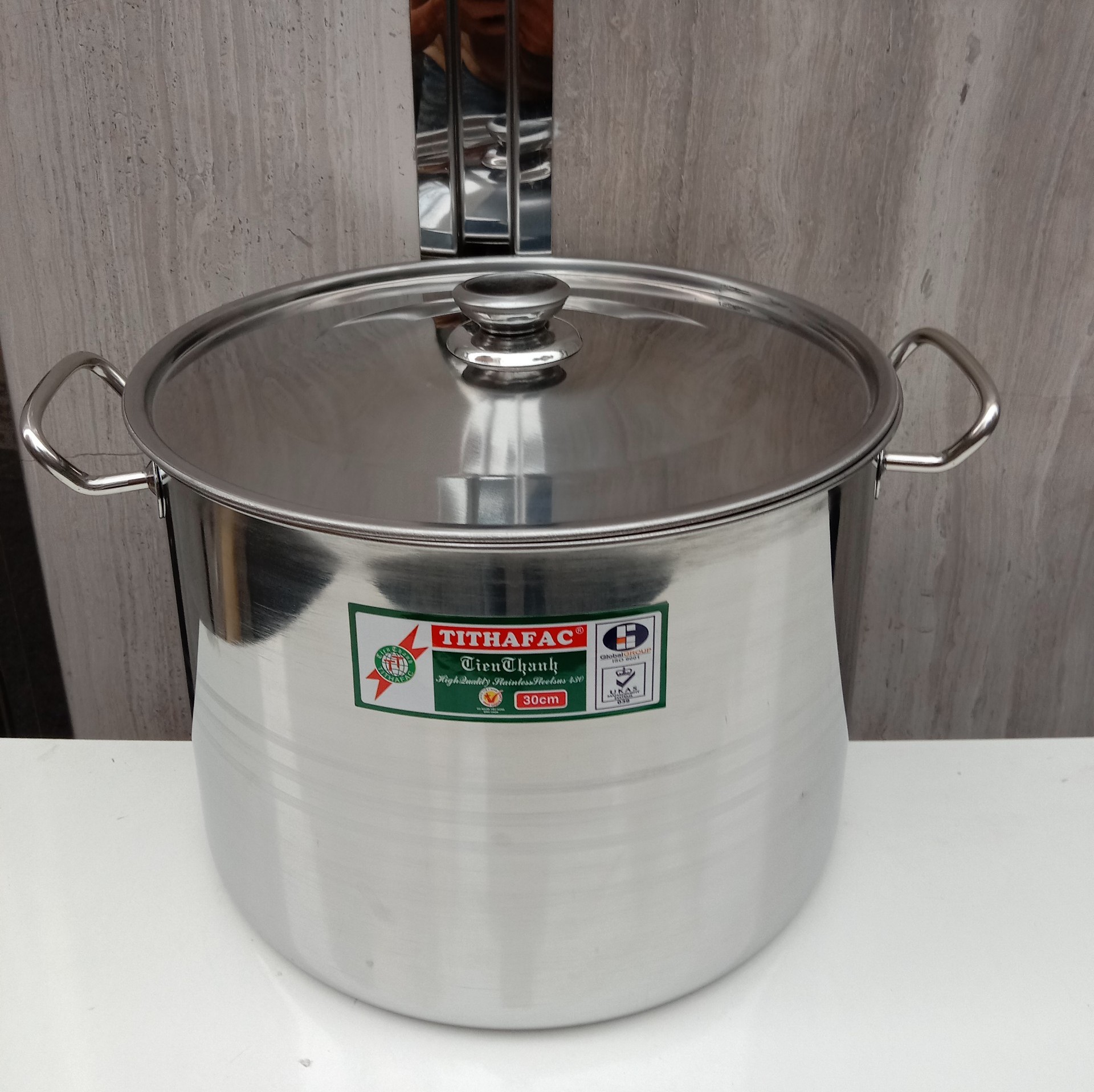 Nồi luộc gà hầm inox cao 25cm đường kính miệng 30cm