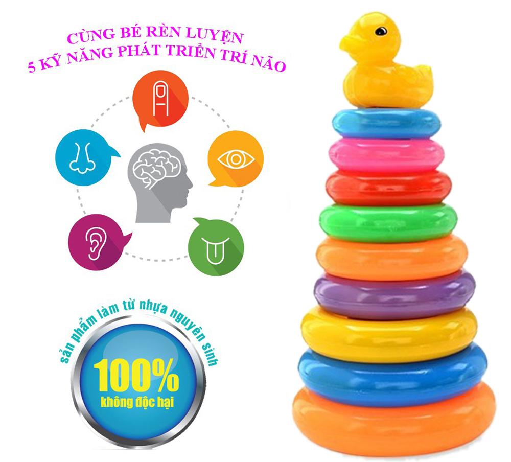 Đồ Chơi Tháp Vịt Xếp Chồng Vòng Tròn Cho Bé
