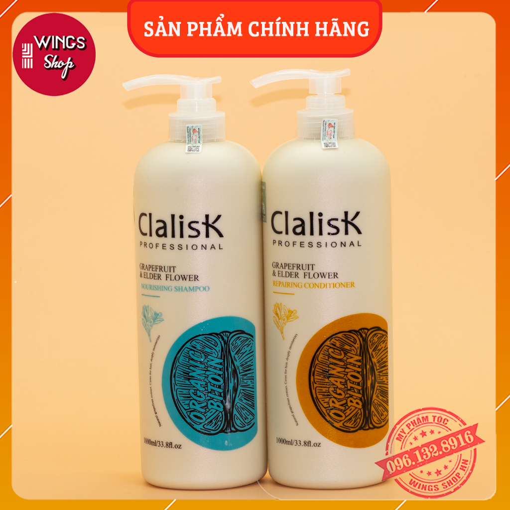 🛑 Cặp Dầu Gội Xả Bưởi Clalisk 1000ML | ΤᏒỊ Rụng Tóc,ΤᏒỊ Gàu, Phục Hồi Tóc Hư Tổn, Khô Xơ | Hàng Chính Hãng