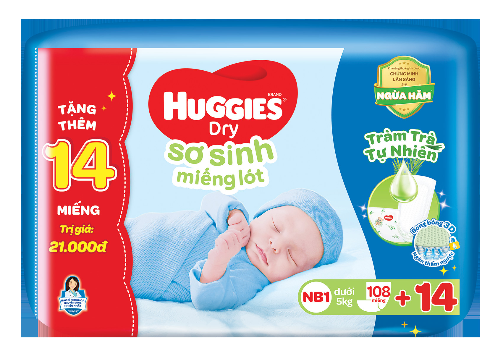 Hot hot miếng lót sơ sinh huggies newborn1 - 108 miếng