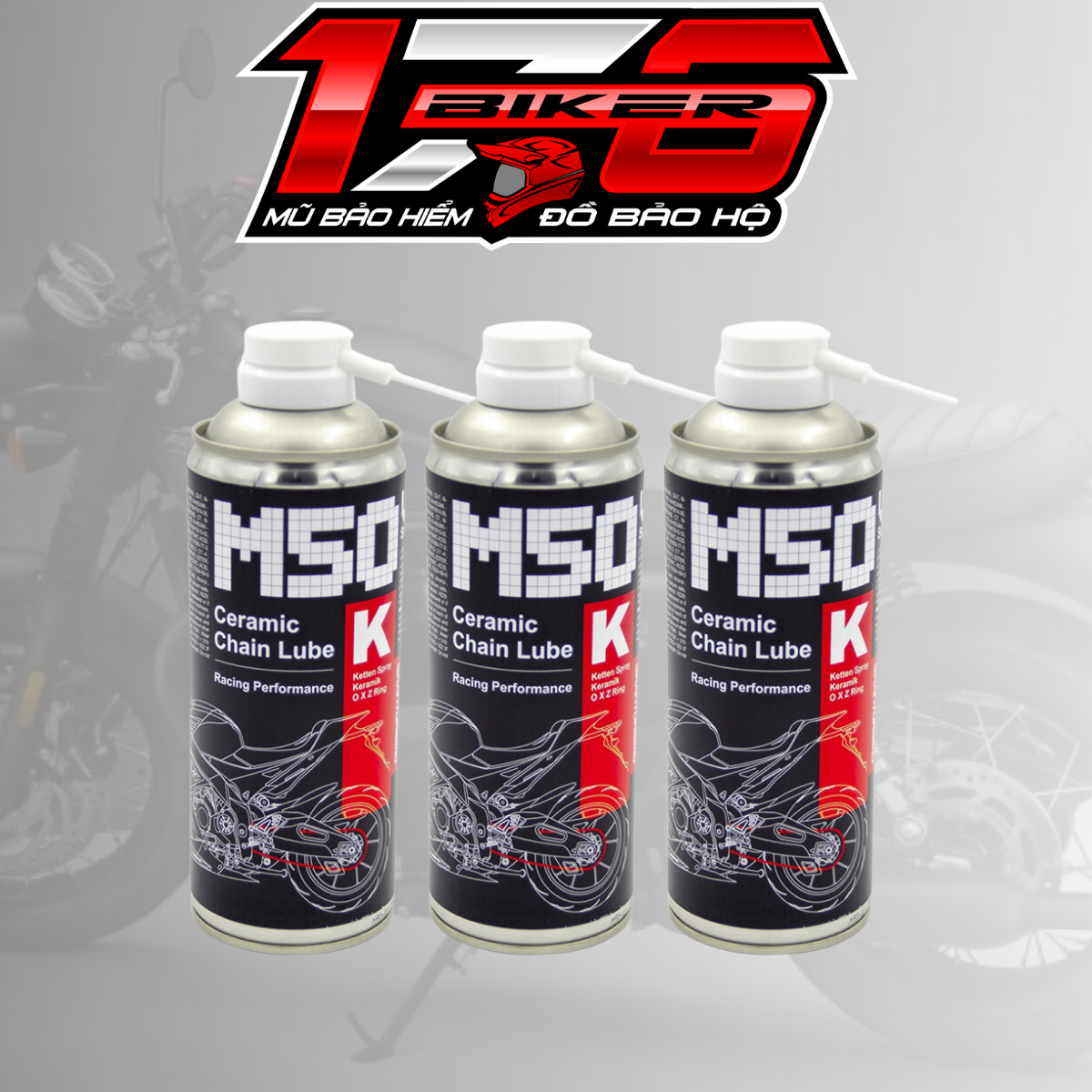 [Bám gấp 12 lần] Dưỡng sên Ceramic đỉnh cao M50 - Đỉnh cao trong các dòng dưỡng sên - BIKER 176 - Mũ bảo hiểm & Dầu nhớt Vũng Tàu