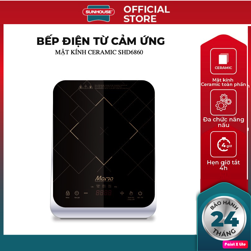 Bếp từ đơn sunhouse mama shd6860 , 2000w , mặt kính ceramic toàn phần