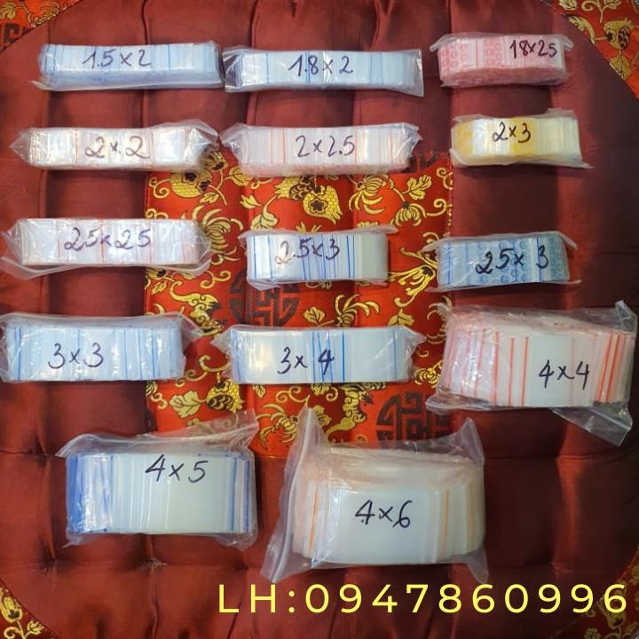 Túi zip mini trong suốttúi miết mép túi zip nhỏ hoa văntừ size 1.5 cm x 2cm đến 4cm x6cm