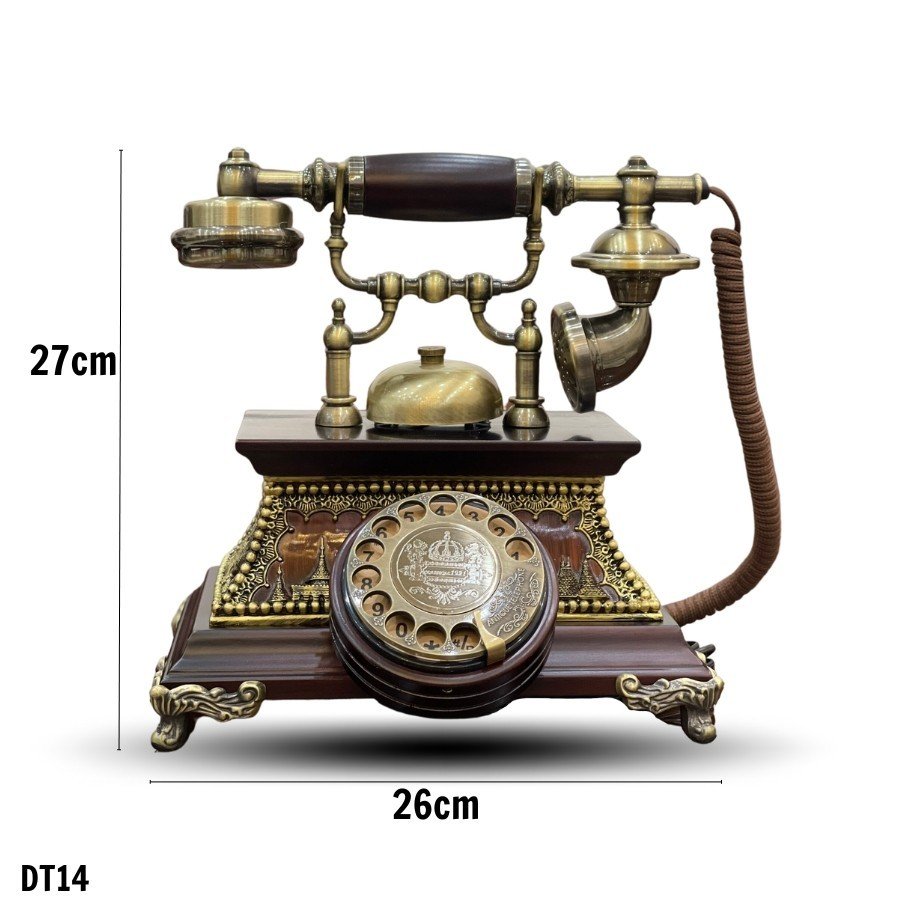 ĐIỆN THOẠI TÂN CỔ ĐIỂN DT16 bàn phím quay số, có đổ chuông khi gọi. Thiết kế gỗ với các họa tiết lạ mắt, có hai loại gắn sim và gắn cáp tiện lợi
