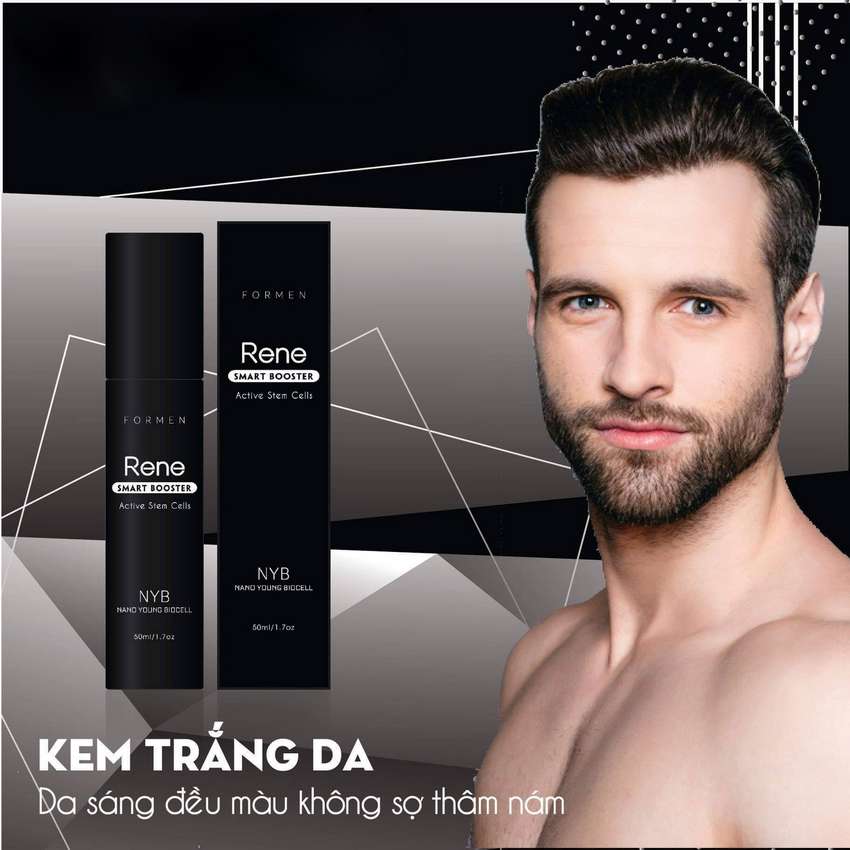 Kem trắng da cho Nam Giới [chuyên nám; trắng da; chống lão hóa] Rene Smart Booster Active Stem Cells For Men