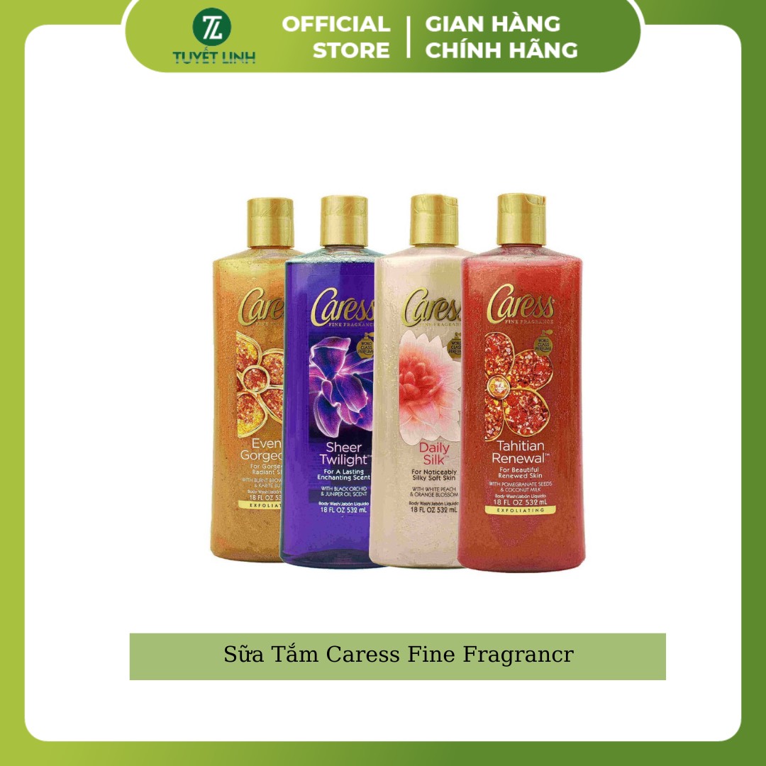 Sữa Tắm Hương Nước Hoa, Dưỡng Ẩm Mịn Màng Caress Fine Fragrance 532ml (100% Product From USA)