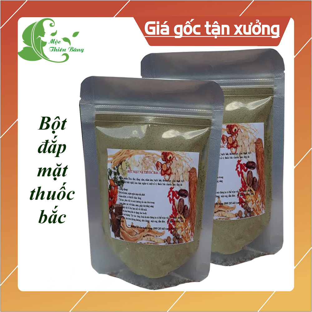 Bột đắp mặt thu0c bắc, làm trắng, dưỡng da, mờ thâm nám, ngăn ngừa mụn, ngừa lão hóa - gói 100g