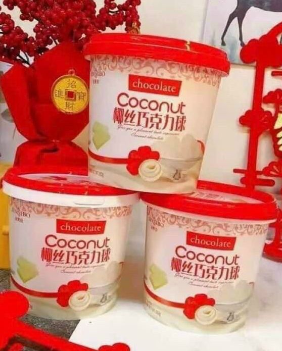 Keo socola phủ dừa xô 182gr siêu ngon
