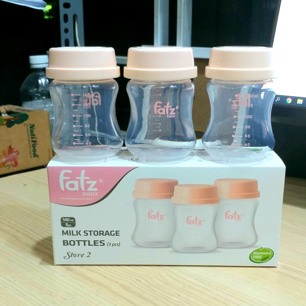 Bộ 3 bình trữ sữa đựng sữa fatz baby Store 2 Dung tích 140ml Free BPA an toàn cho bé
