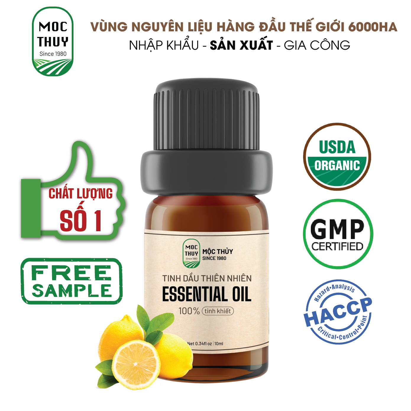 Tinh dầu chanh vàng nguyên chất hữu cơ mộc thủy khử mùi làm thơm phòng thư giãn 10ml/ 100ml/ 500ml/ 1l/ 5l - đạt chuẩn chất lượng kiểm định