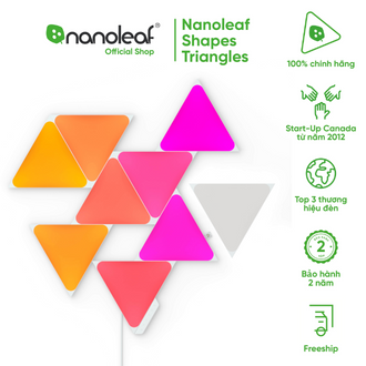 Đèn LED RGB lắp ghép thông minh Nanoleaf Shapes Tam Giác - Triangle 9 ô đèn