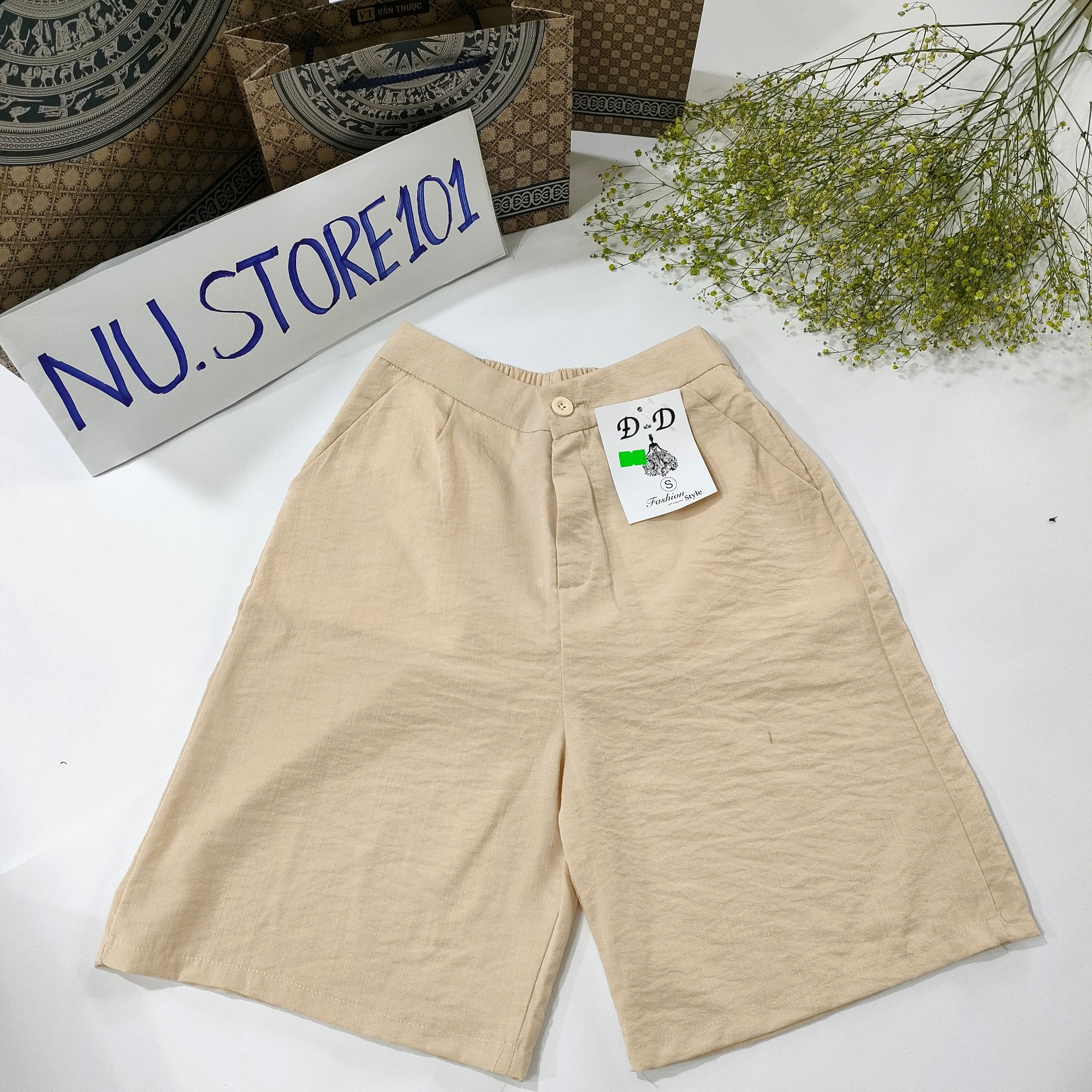 Quần lửng ống rộng ,quần ngố nữ chất đũi cao cấp, quần đũi nữ