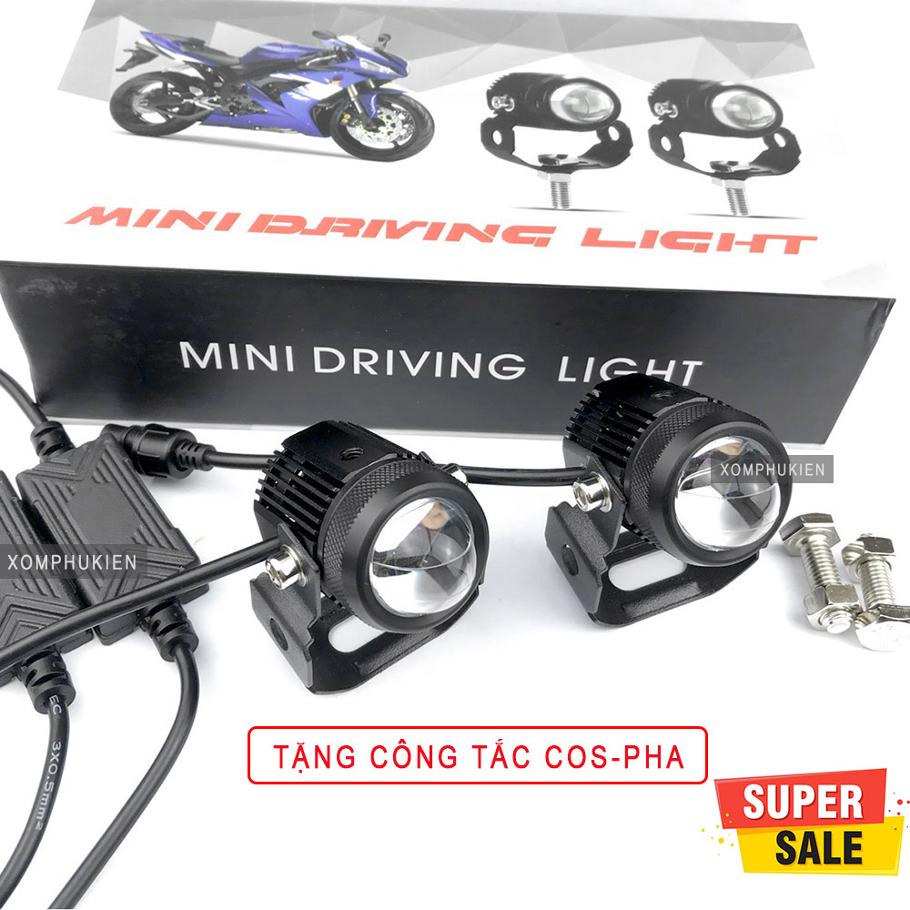 [HCM]Bộ 2 Đèn Trợ Sáng Bi Cầu Mini 2 Chế Độ Tặng Công Tắc Cos Pha [ 1 Đôi ]