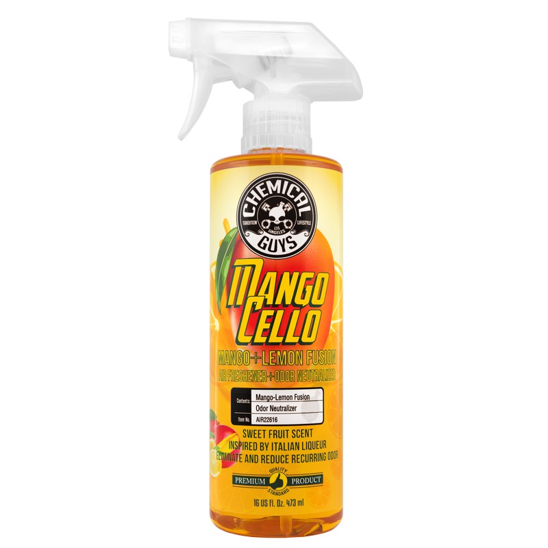 Khử mùi xe hơi, diệt khuẩn nội thất ô tô hương Xoài Chemical Guys MangoCello Air Refreshener, Ordor Eliminator - 478ml.