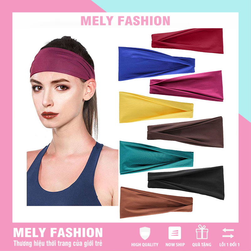 Băng đô thể thao cotton headband nam nữ co giãn thấm hút mồ hôi vô cùng tiện dụng bản 9.5cm MELY FASHION PK11