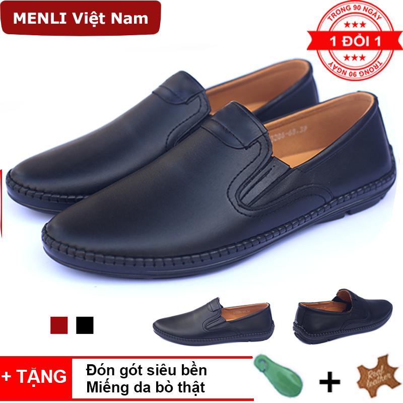 [DA BÒ XỊN] Giày da bò thật cao cấp MENLI GLLZ85 siêu mềm, siêu êm chân (Tặng đón gót siêu bền)