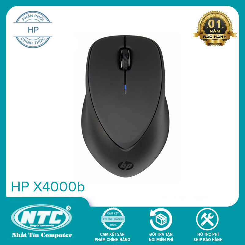 Chuột không dây bluetooth HP X4000b - siêu tiết kiệm pin lên đến 9 tháng - Hãng phân phối chính thức - Nhất Tín Computer