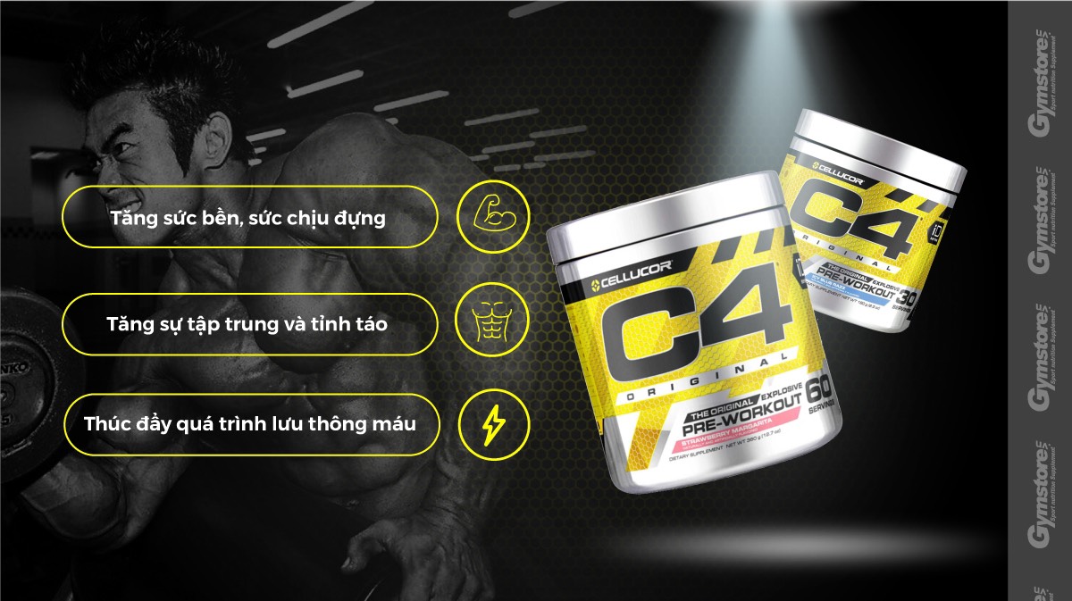 PRE WORKOUT C4 - 60 serving Hỗ trợ tăng sức mạnh C4 Cellucor ( 60 Lần dùng )