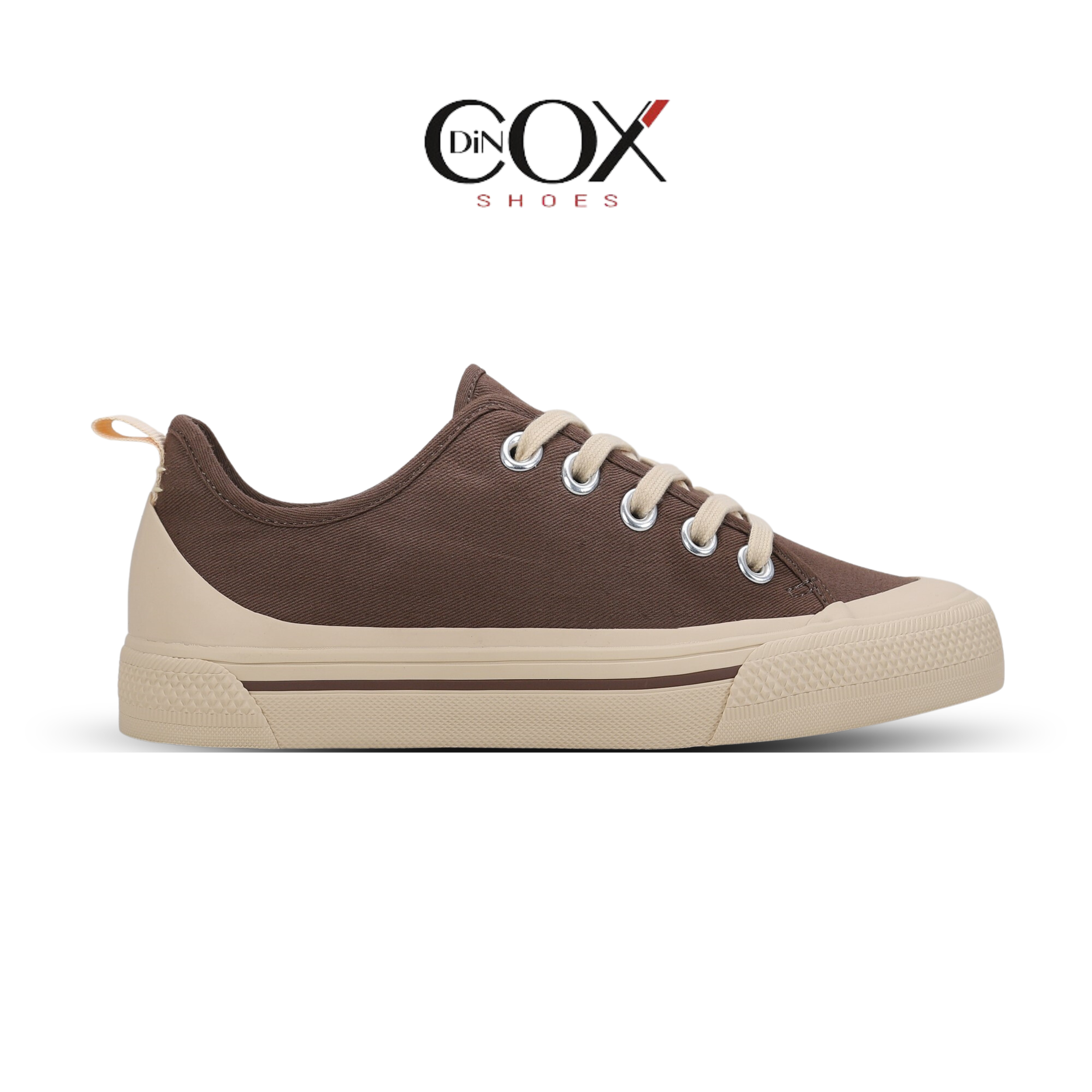 Giày thể thao Nữ chính hãng DINCOX Shoes - C20 Chocolate, Vải Canvas nhập khẩu. Freeship max toàn quốc.