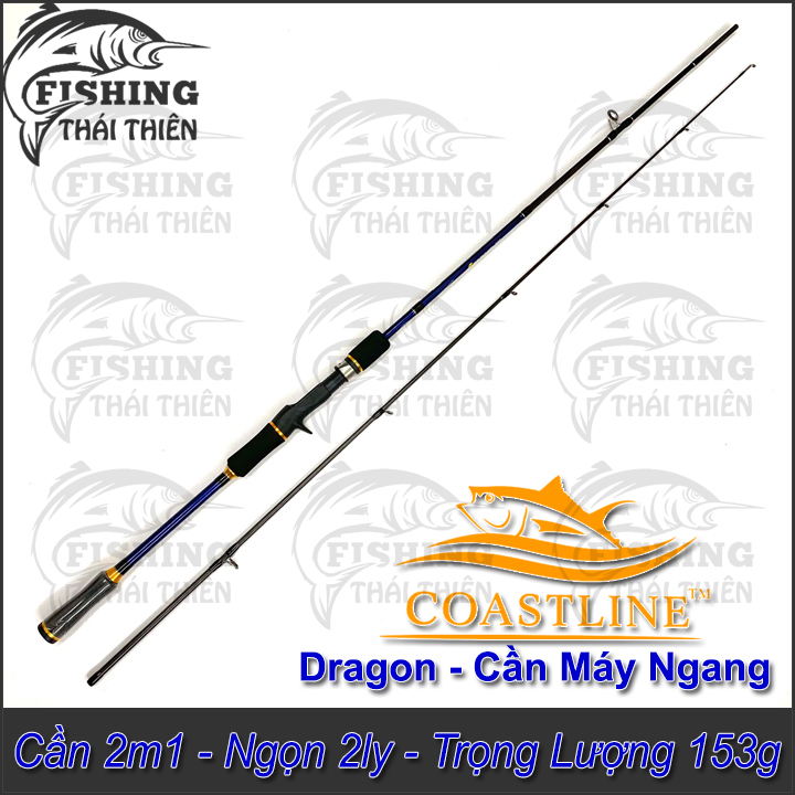 Cần câu cá Coastline Dragon Cần Lure 2 Khúc Máy Ngang 2m1 Carbon Cán Hở
