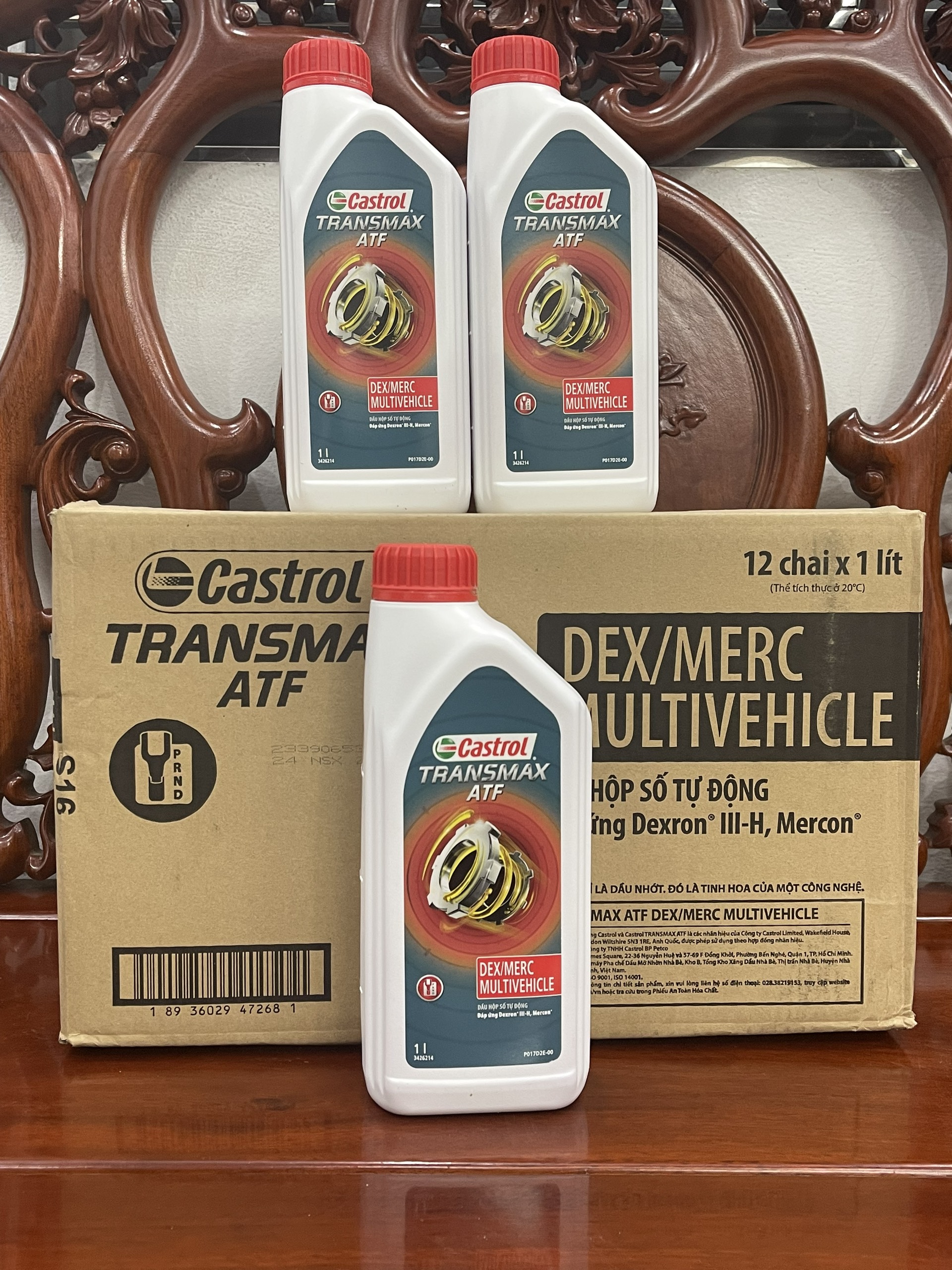 Dầu hộp số tự động trợ lực tay lái castrol transmax atf dex/merc multivehicle - 1 lít.