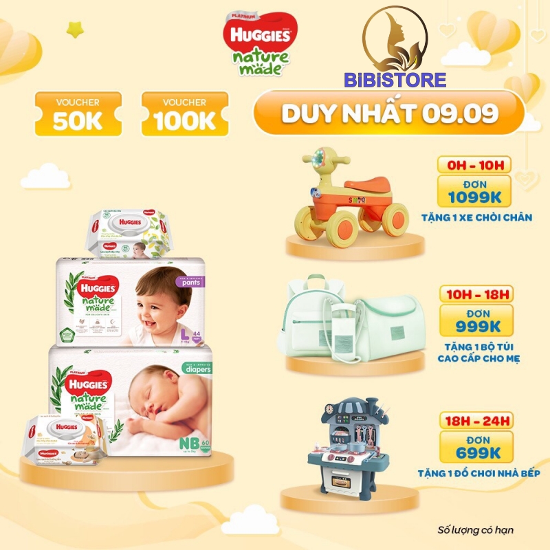 Tã Bỉm Dán/Quần Huggies Platinum Nature Made Size NB60/S82/M64/L54/XL44/M58/L44/XL38/XXL26