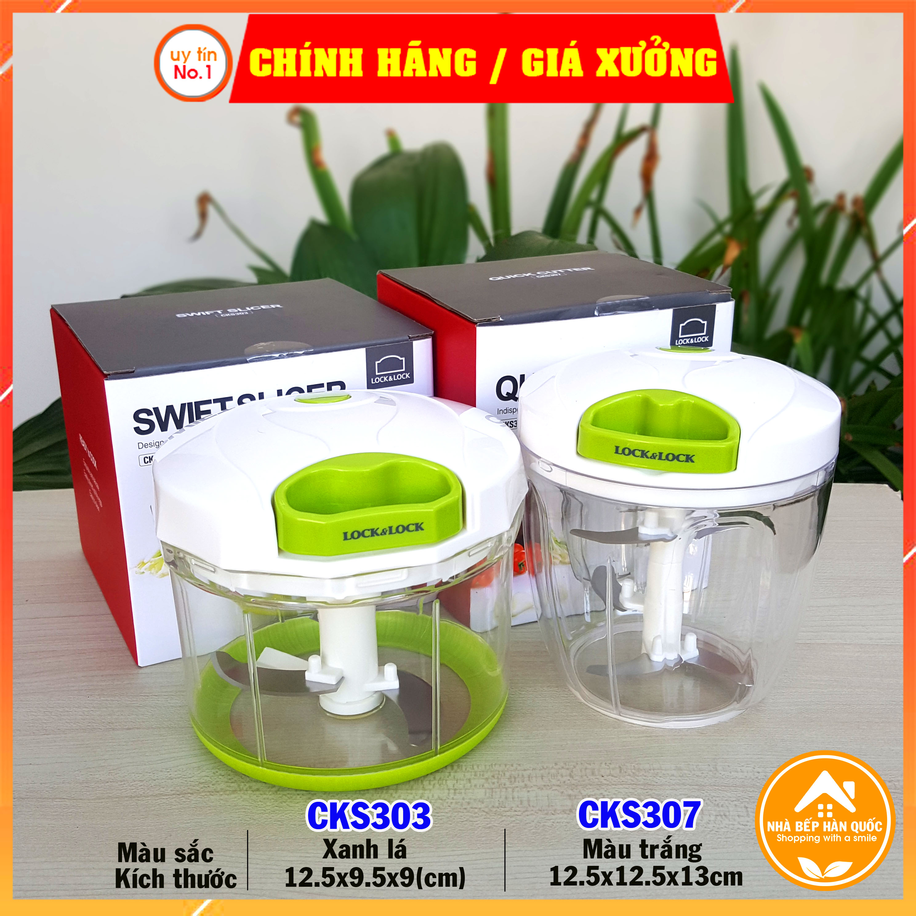 Dụng cụ xay tỏi ớt, dụng cụ băm nhỏ thực phẩm lock&lock cks303 & cks307 600ml 900ml