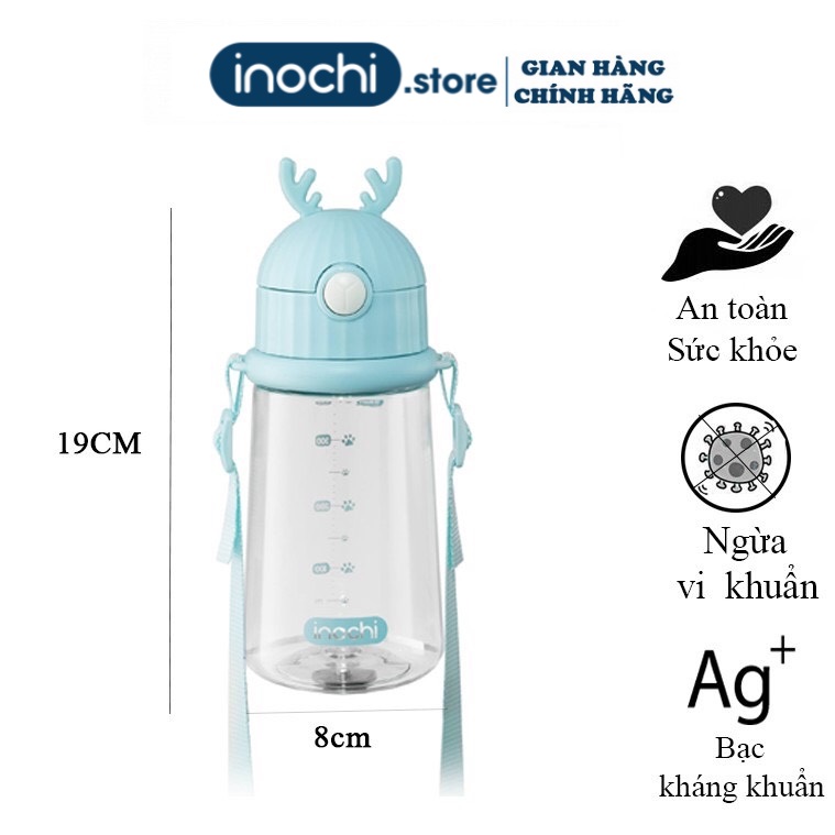 Bình đựng nước cho bé, bình nước goki rudy 450ml,cao cấp chính hãng inochi đạt tiêu chuẩn xuất nhật