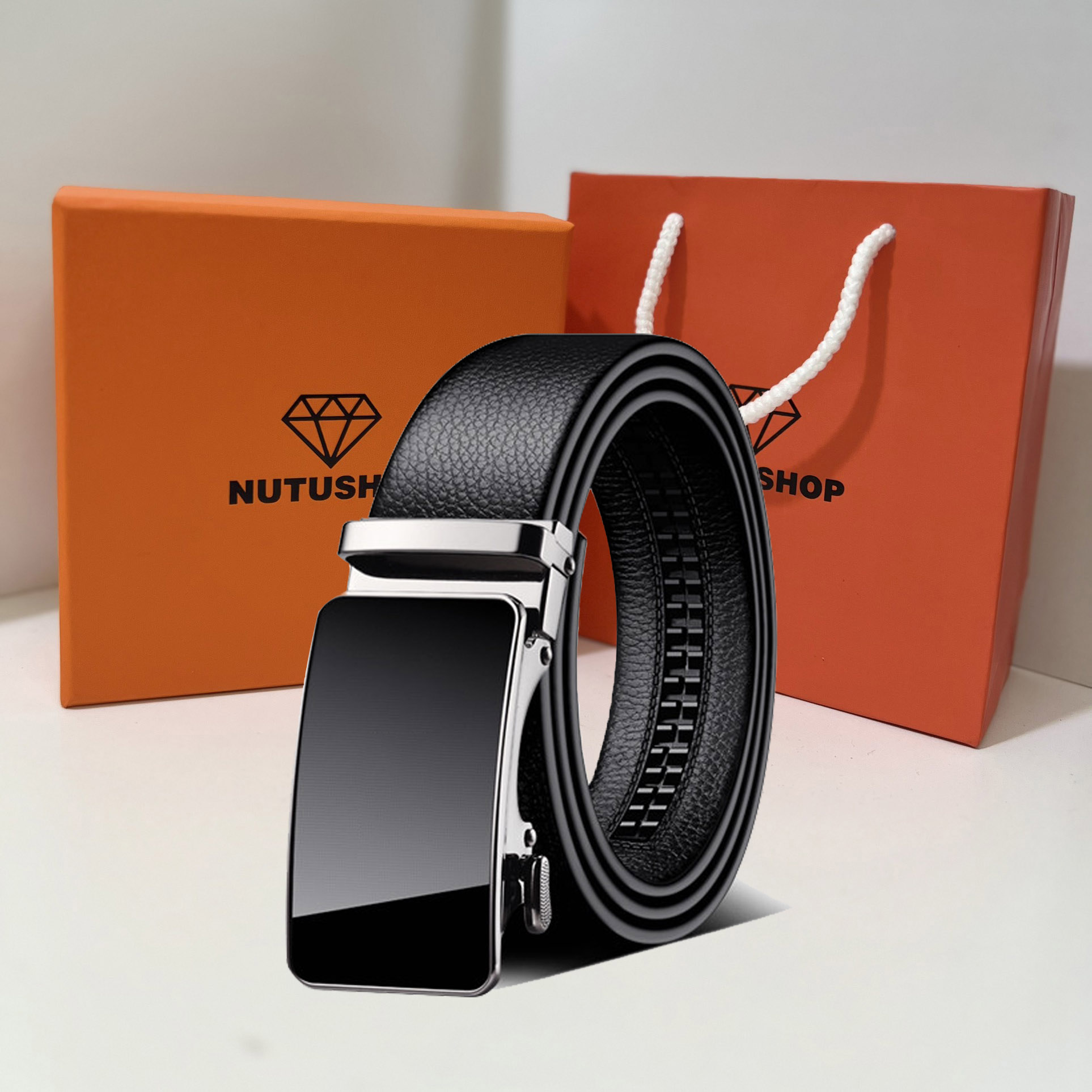 Thắt lưng nam da bò cao cấp fullbox nutushop - nt299h