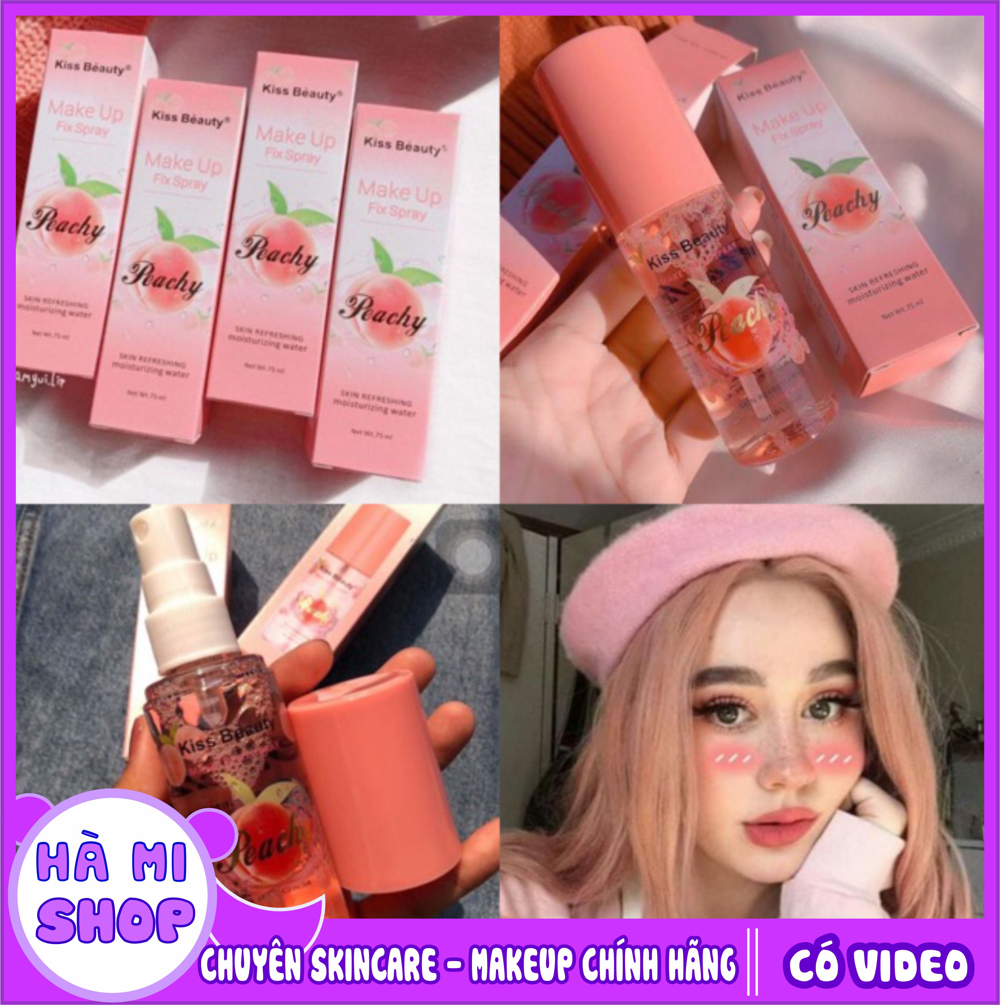 Xịt khóa nền trang điểm Peachy hương Đào