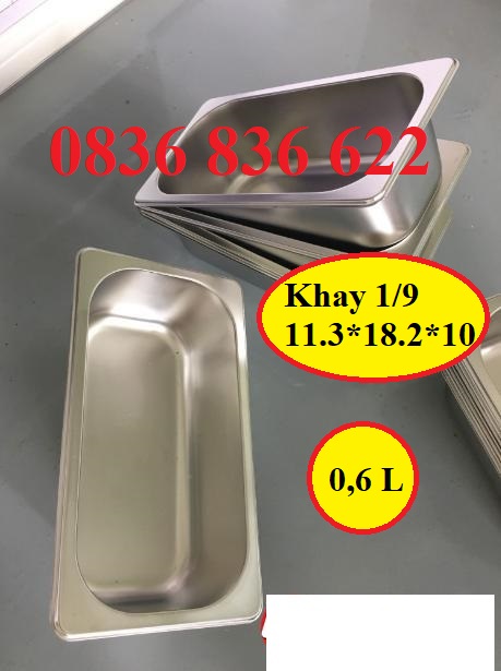 [HCM]khay đựng topping inox có nắp 1/9 kích thước 11.3 x 18.2 x 10 cm