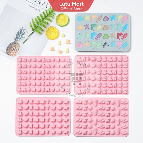 Khuôn silicone làm kẹo dẻo chip chip jely, socola, thạch rau câu, pudding, kẹo dẻo chip chip jely, bánh cookie nhiều hình - lutu mart