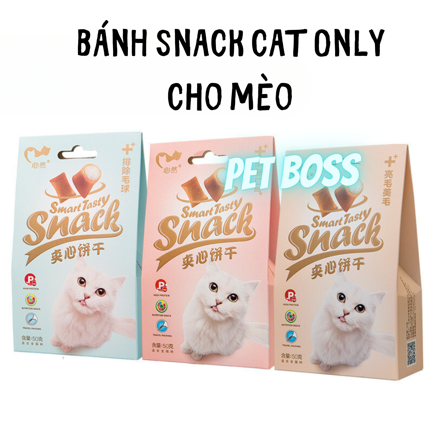 Bánh thưởng pet snacks cat only cho mèo 50gram