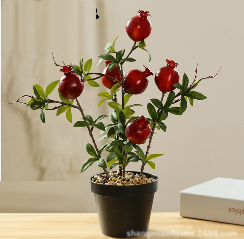 Chậu cây lựu giả để bàn siêu xinh phù hợp trang trí nội thất- sân vườn cao 37 cm
