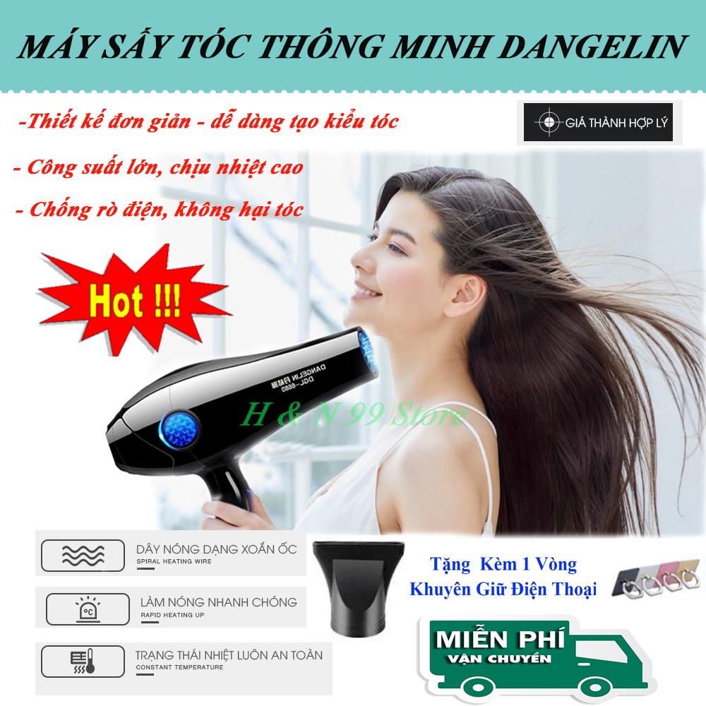 Máy Sấy Tóc 2 Chiều Nóng Lạnh, Máy Sấy Tóc Công Suất Lớn, Giá Máy Sấy Tóc. Thiết Kế Kiểu Dáng Hiện Đại, Chế Độ Sấy Nóng Lạnh Dễ Dàng Tạo Kiểu Tóc, Tích Hợp Công Nghệ Bảo Vệ Tóc Không Gẫy Gọn Hư Tổn, BH 1 đổi 1