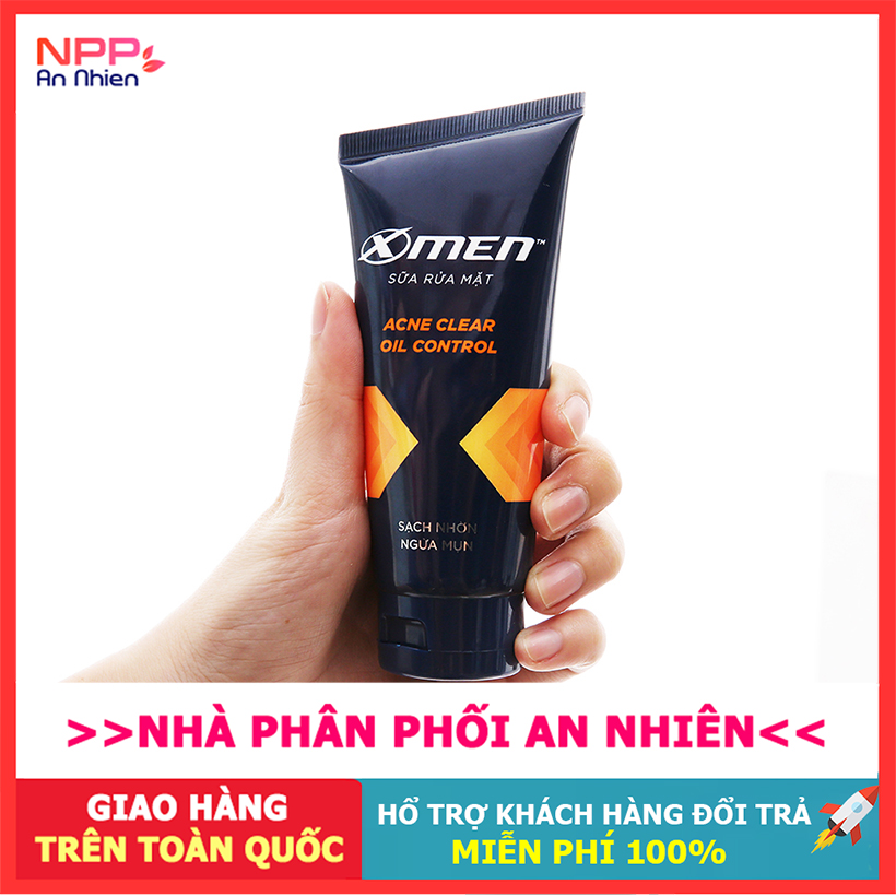 Sữa rửa mặt X-men Acne clear oil control sáng da 50g- NPP AN NHIÊN