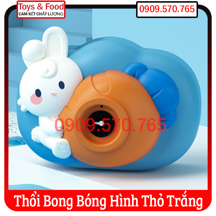 Đồ chơi thổi bong bóng hình thỏ trắng