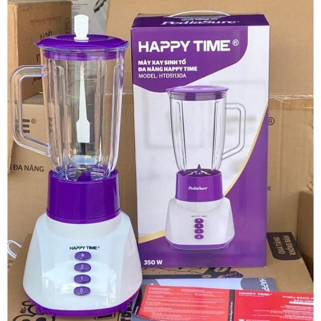 Máy xay sinh tố đa năng HAPPYTIME có thiết kế hiện đại, màu tươi tắn trẻ trung đáp ứng mọi nhu cầu cơ bản nhất của gia