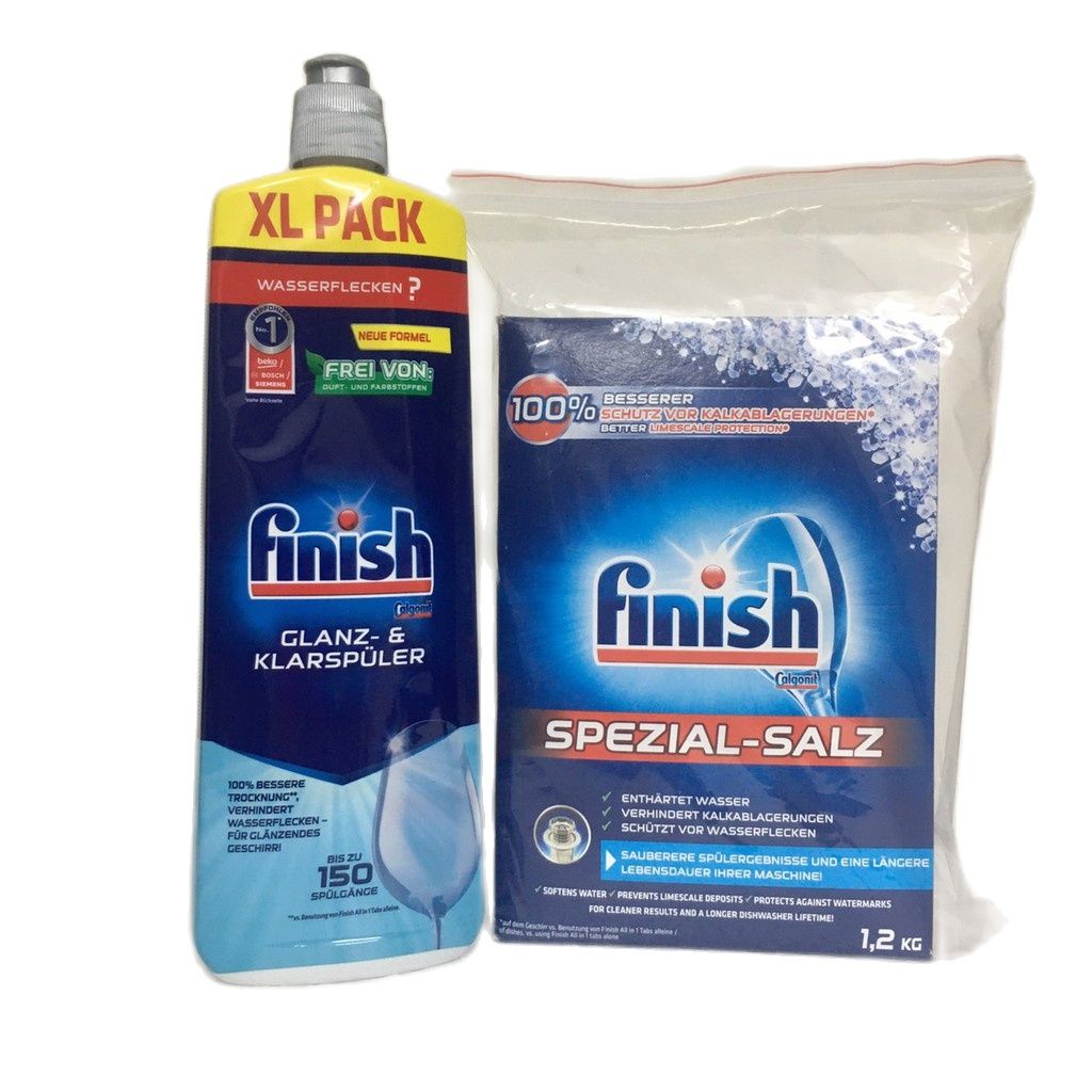 MUỐI LÀM MỀM NƯỚC FINISH + CHAI BÓNG FINISH  CHÂU ÂU