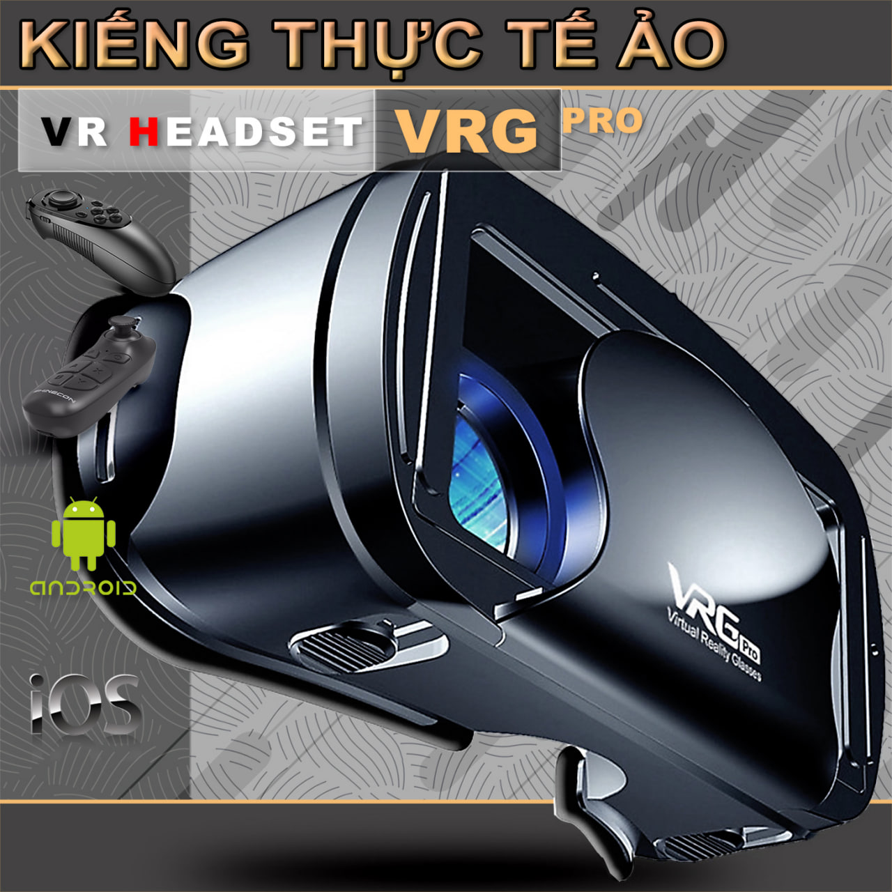 Kính thực tế ảo - vrg pro - chuyên xem film 3d, vr, chơi game vr