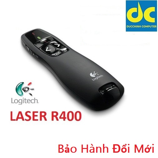 Bút trình chiếu Logitech R400 Wireless Presenter dùng khi thuyết trình PowerPoint