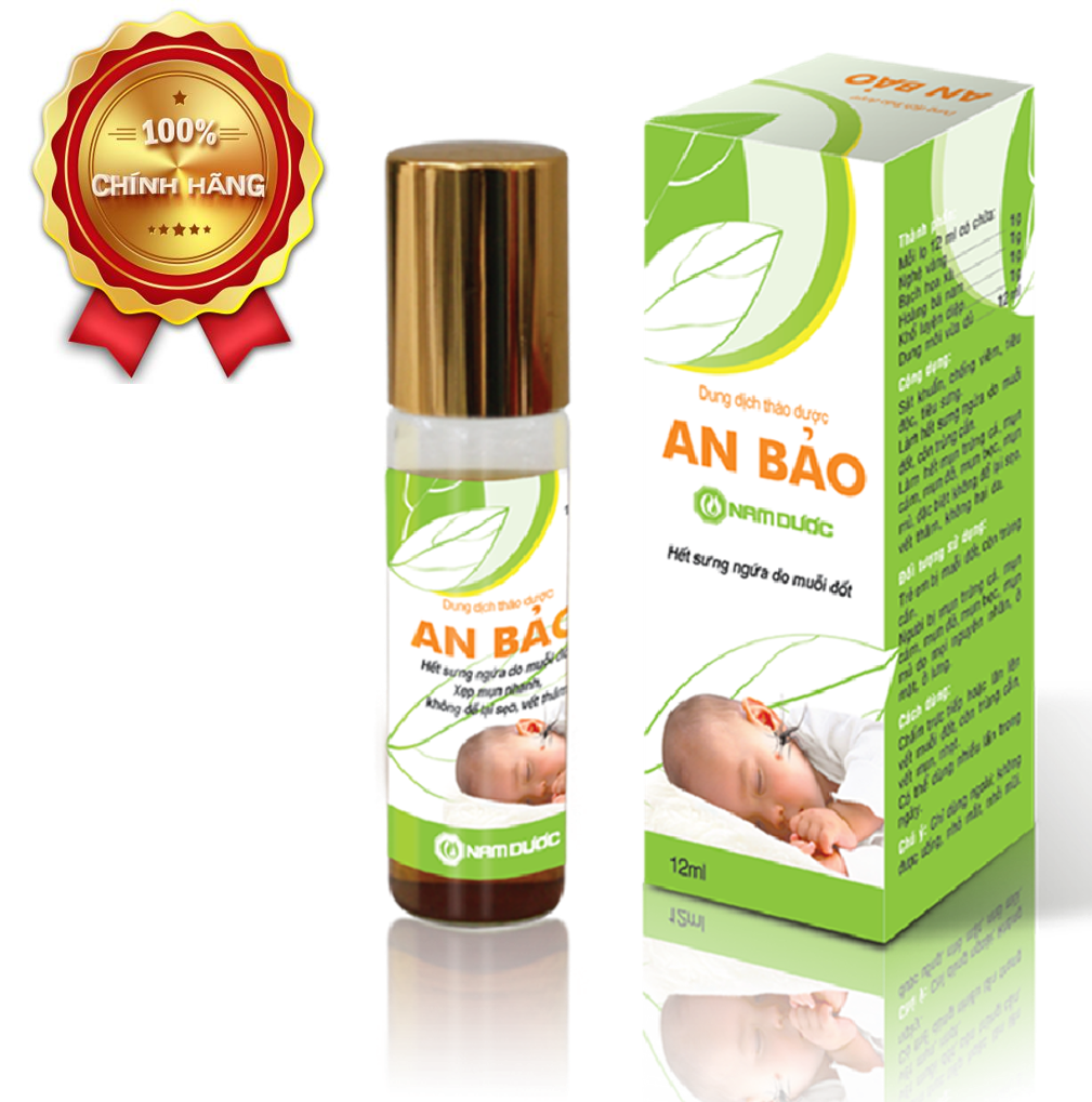 Dung dịch bôi muỗi đốt, giảm ngứa và tấy đỏ do muỗi đốt nhanh - Dung dịch thảo dược AN BẢO Nam Dược - Lọ 12 ml