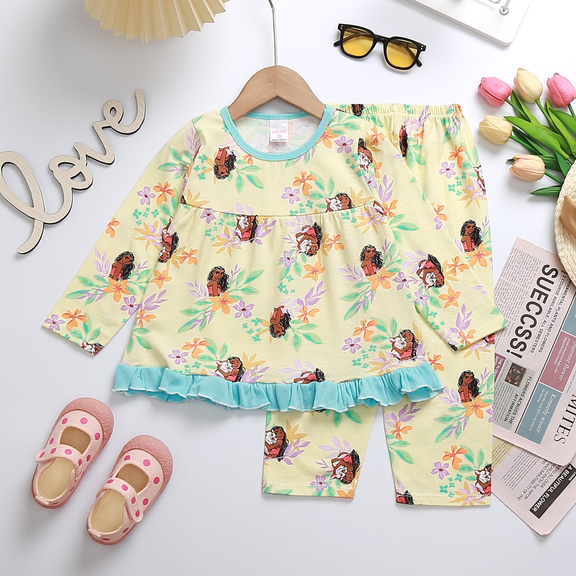 Đồ bộ thu đông bé gái bộ bé gái tay dài baby doll bé 2-5 tuổi thun cotton vnxk Jennie kids J519 - 6
